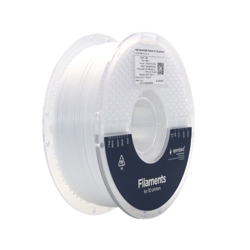GEMBIRD Filament ABS High Speed, 1,75 mm, 1 kg, biały - 3DP-ABS1.75HY-01-W