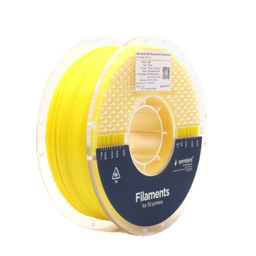 GEMBIRD Filament ABS High Speed, 1,75 mm, 1 kg, żółty - 3DP-ABS1.75HY-01-Y