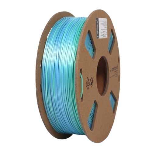 GEMBIRD Filament PLA Silk Rainbow, 1,75 mm, 1kg, niebiesko-zielony - 3DP-PLA-SK-01-BG