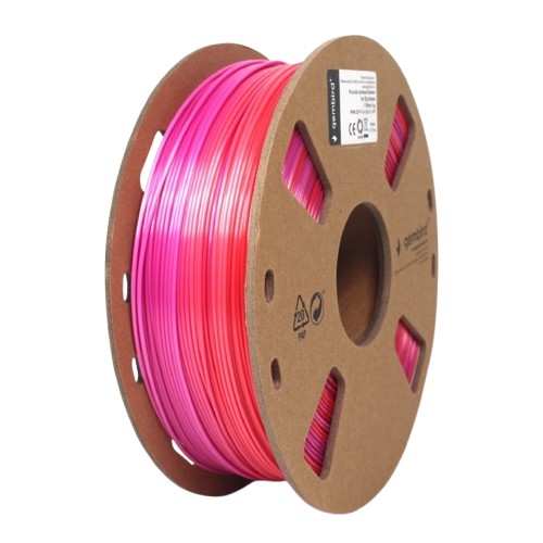 GEMBIRD Filament PLA Silk Rainbow, 1,75 mm, 1kg, czerwono-purpurowy - 3DP-PLA-SK-01-RP