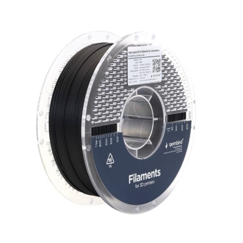 GEMBIRD Filament PLA High Speed, 1,75 mm, 1 kg, czarny - 3DP-PLA1.75HY-01-BK
