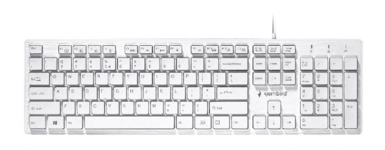 GEMBIRD Klawiatura multimedialna biała  - KB-MCH-03-W