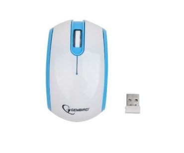 GEMBIRD Mysz bezprzewodowa Radio-Opto 2.4GHz MUSW-105-B Blue/White  - MUSW-105-B