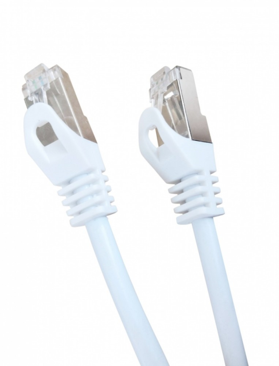 GEMBIRD Patch cord Kat.6A S/FTP LSZH 0.5m biały  - PP6A-LSZHCU-W-0.5M