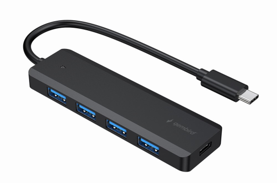 GEMBIRD HUB 4-portowy USB 3.1 (Gen 1) typu C, port PD USB-C  - UHB-CM-U3P4P-01