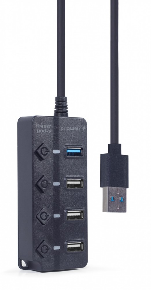 GEMBIRD HUB 4-portowy USB (1 x USB 3.1 + 3 x USB 2.0) z przyciskami włączania/wyłączania oraz wskaźnikiem LED - UHB-U3P1U2P3P-01