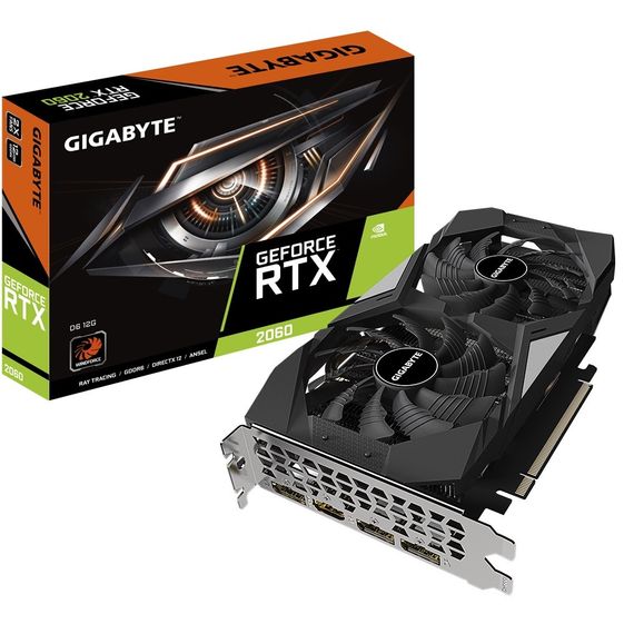 GIGABYTE Karta graficzna RTX 2060 D6 12GB 192bit GDDR6 3DP/HDMI  - GV-N2060D6-12GD