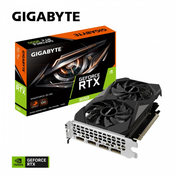 GIGABYTE Karta graficzna RTX 3050 WINDFORCE OC 6 GB GDDR6 96bit 2DP/2HDMI  - GV-N3050WF2OC-6GD