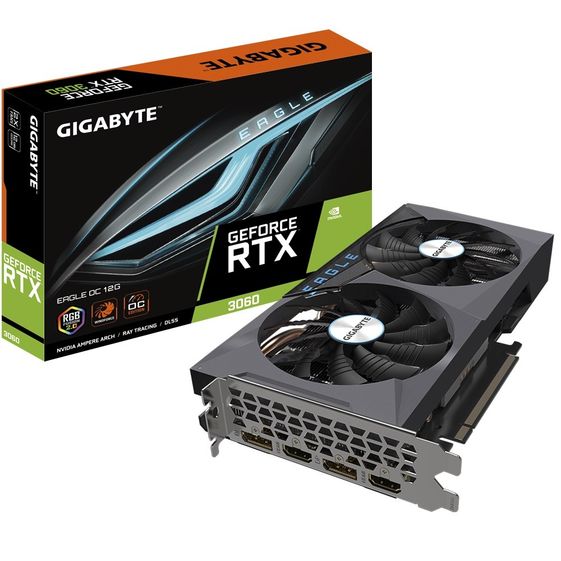 GIGABYTE Karta graficzna RTX 3060 Eagle OC 2.0 12GB GDDR6 192bit LHR 2DP/2HDMI - GV-N3060EAGLE OC-12GD 2.0