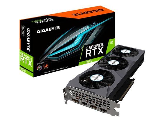 GIGABYTE Karta graficzna GeForce RTX 3070 EAGLE RTX GDDR6 256bit LHR 2DP/2HDMI  - GV-N3070EAGLE-8GD 2.0