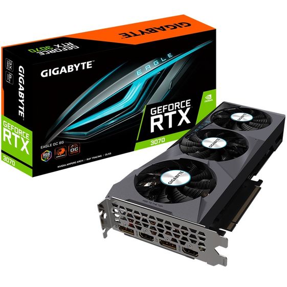 GIGABYTE Karta graficzna GeForce RTX 3070 EAGLE  OC 8GB GDDR6 256bit LHR 2DP/2HDMI - GV-N3070EAGLE OC-8GD 2.0