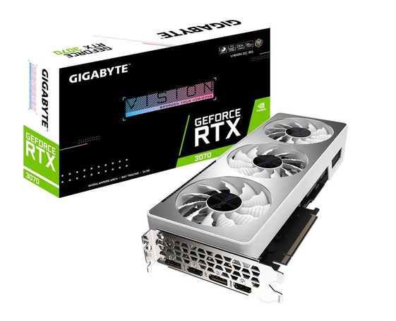 GIGABYTE Karta graficzna GeForce RTX 3070 VISION OC 8GB LHR GDDR6 256bit 2DP/2HDMI  - GV-N3070VISION OC-8GD 2.0