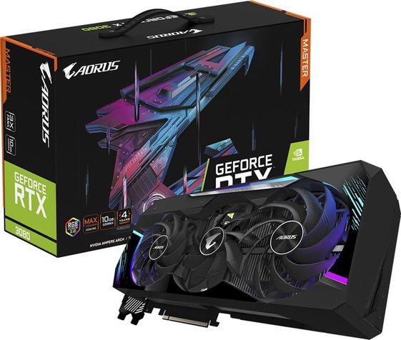 GIGABYTE Karta graficzna RTX 3080 MASTER 10GB GDDR6X 320bit LHR 3DP/2HDMI  - GV-N3080AORUS M-10GD 3.0