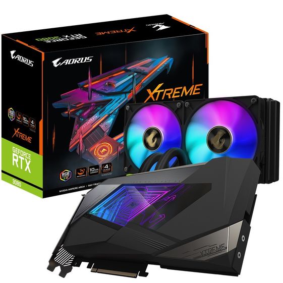 GIGABYTE Karta graficzna GeForce RTX 3080 AORUS XTREME Water Force 10GB GDDR6X 320bit 2.0 - GV-N3080AORUSX W-10GD 2.0