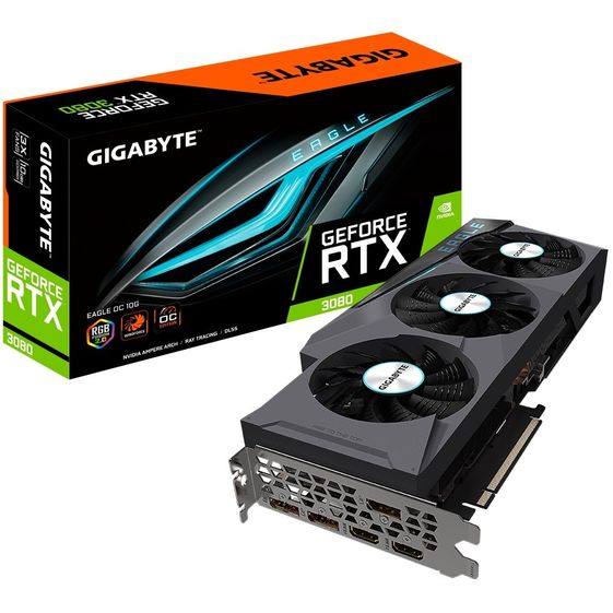 GIGABYTE Karta graficzna RTX 3080 EAGLE OC 10GB GDDR6X 320bit 3DP/2HDMI  - GV-N3080EAGLE OC-10GD 2.0