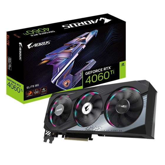 GIGABYTE Karta graficzna GeForce RTX 4060 Ti Aorus Elite 8GB GDDR6X 128bit - GV-N406TAORUS E-8GD