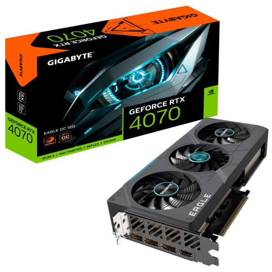GIGABYTE Karta graficzna RTX 4070 EAGLE OC 12GB GDDR6X 192bit 3DP/HDMI  - GV-N4070EAGLE OC-12GD