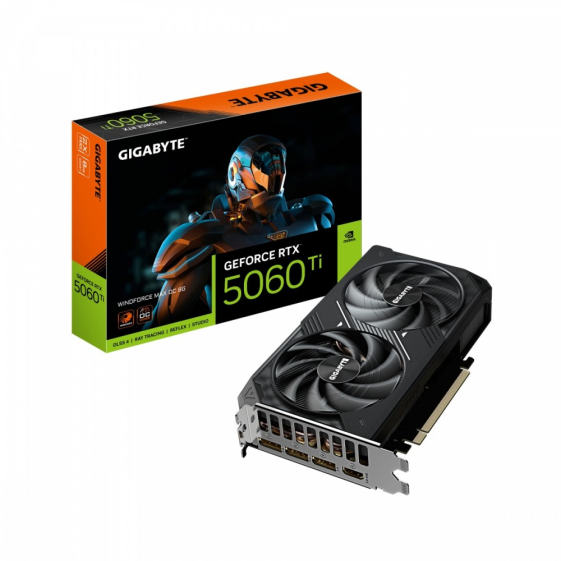 GIGABYTE Karta graficzna GeForce RTX 5060 Ti WINDFORCE MAX OC 8G 128BIT GDDR7 3DP/HDMI - GV-N506TWF2MAX OC-8GD