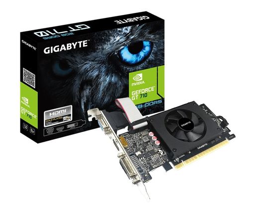 GIGABYTE Karta graficzna GeForce GT710 2GB GDDR5 64bit Low Profile DVI/HDMI/D-SUB  - GV-N710D5-2GIL