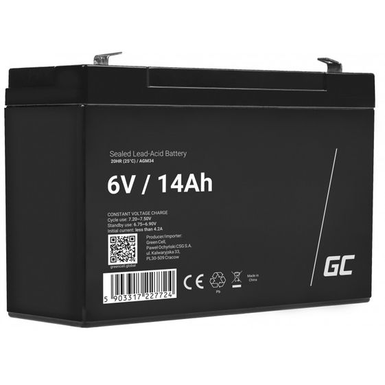 GREEN CELL Akumulator AGM 6V 14Ah - AGM34