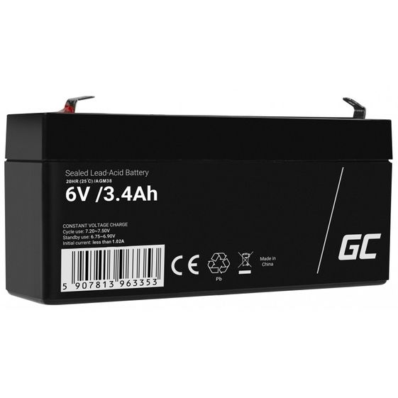 GREEN CELL Akumulator AGM VRLA 6V 3.4Ah - AGM38