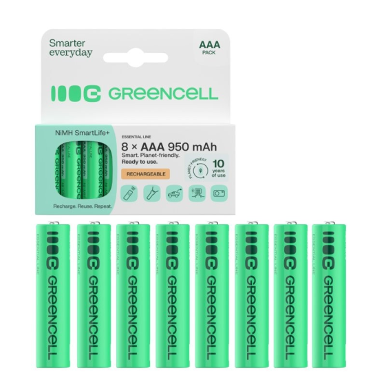 GREEN CELL Akumulatorki paluszki 8xAAA HR03 950mAh - GR11