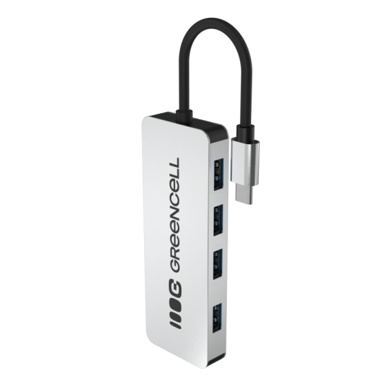GREEN CELL HUB USB-C Basic USB-C do 4x USB-A 3.0  - HUB-GC-C4A