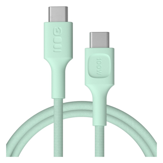 GREEN CELL Kabel USB-C-USB-C PowerStream 100W oplot 2m zielony - KABGC100PS200MG