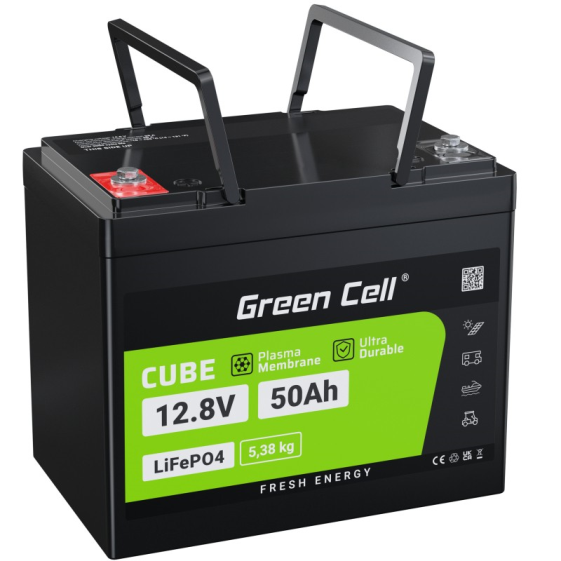 GREEN CELL Akumulator CUBE LiFePO4 50Ah 12V/12.8V 640Wh  - LFPGC12V50AH