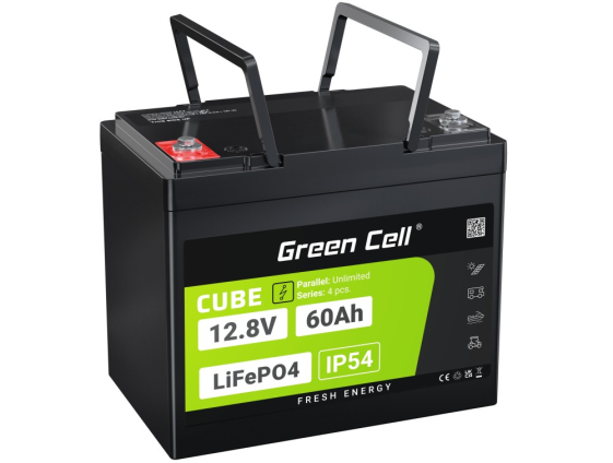 GREEN CELL Akumulator CUBE LiFePO4 60Ah 12V/12.8V 768Wh  - LFPGC12V60AH