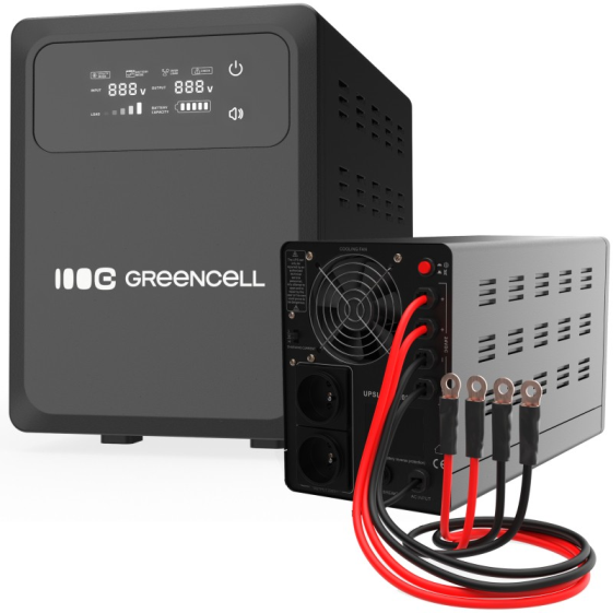 GREEN CELL Zasilacz awaryjny UPS AVR PowerCore 1000W/1500VA 12VDC - UPSLPPC1000