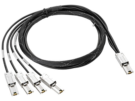 HPE 2m Ext Mini-SAS to 4x1 Mini-SAS Cable  AN975A - AN975A