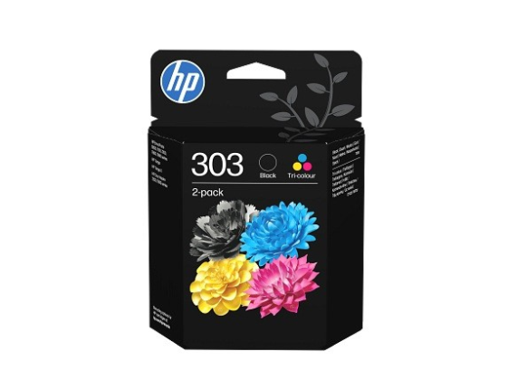 HP INC Tusz nr 303 2-Pack Tri-Color/czarny 3YM92AE - 3YM92AE