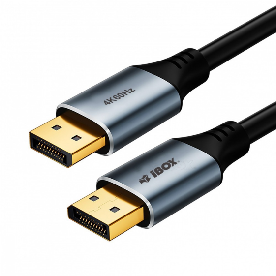 iBOX Kabel DisplayPort 4k60Hz złota wtyczka 1m - ITVDP011