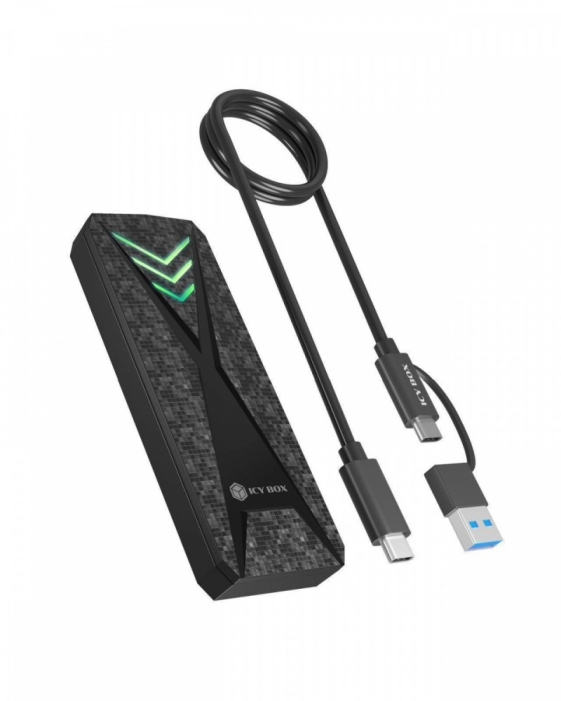 ICYBOX Obudowa dysku IB-1805ML-CU31 NVMe M.2 SSD, RGB oświetlenie - IB-1805ML-CU31