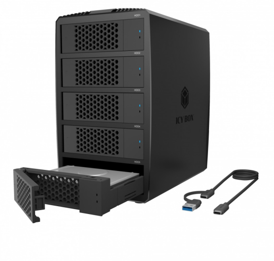 ICYBOX System-RAID dla 5 HDD 2,5"/3,5" SATA, IB-RD3705-CU3 RAID 0,1,10,3,5, Single, Large, Clone  - IB-RD3705-CU3