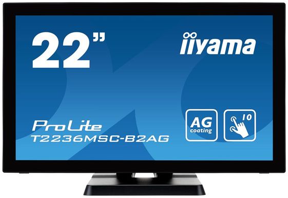 IIYAMA Monitor 21.5 cala T2236MSC-B2AG AMVA/10P/HDMI/DVI/VGA/USB/2x2W/AG - T2236MSC-B2AG