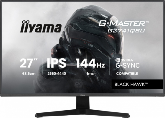 IIYAMA Monitor 27 cali G2741QSU-B1 IPS,QHD,144Hz,1ms,2xUSB                  Adaptive G-SYNC,HDMI,DP,350cd,  - G2741QSU-B1