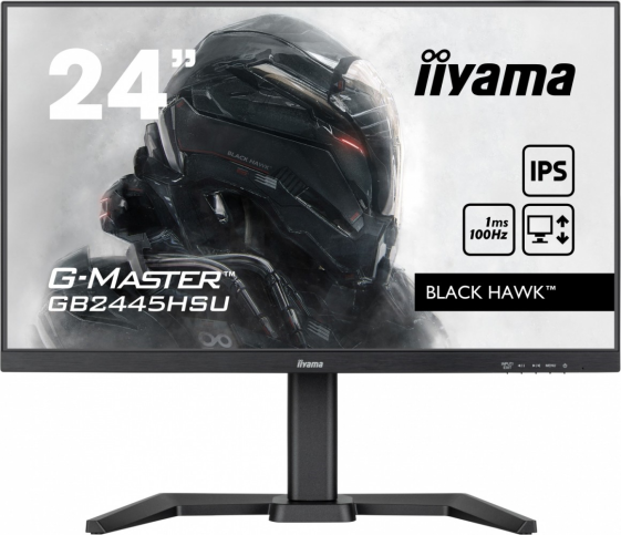 IIYAMA Monitor G-Master 23.8 cala GB2445HSU-B1 IPS,FHD,100Hz,1ms,2xUSB,HDMI,DP,2x2W, FreeSync,HAS(150mm) - GB2445HSU-B1
