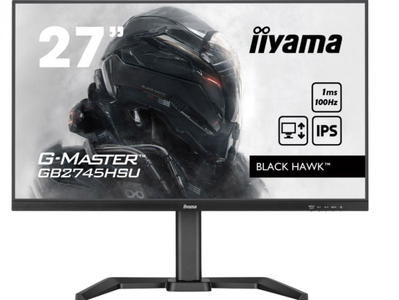 IIYAMA Monitor 27 cali G-Master GB2745HSU-B1 IPS,FHD,100Hz,1ms,2xUSB,HDMI,DP,2x2W,   FreeSync,HAS(150mm) - GB2745HSU-B1
