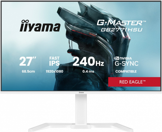 IIYAMA Monitor 27 cali GB2771HSU-W1 0.4ms,Fast IPS, HAS (150) PIVOT,        1xUSB 3.2, 1xUSB C, 240Hz, DP, 2xHDMI,Adaptive G-SYNC - 1920 x 1080 @48-240Hz Dis - GB2771HSU-W1
