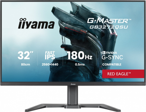 IIYAMA Monitor 31.5 cala GB3272QSU-B1 QHD,IPS,180Hz,2xHDMI,DP,400CD,          2xUSB 3.2 , 2xUSB-C,G-SYNC Compatible, 2x5W, , HAS 150 - GB3272QSU-B1