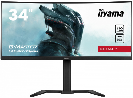 IIYAMA Monitor 34 cale G-MASTER GB3467WQSU-B5 VA,UWQHD,165HZ,HAS(15cm),1500R,4xUSB  - GB3467WQSU-B5