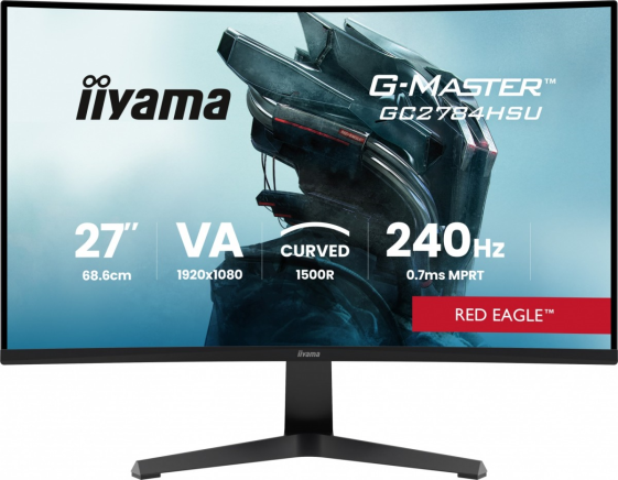 IIYAMA Monitor 27 cali GC2784HSU-B1 FHD, 0.7ms, VA, 1500R, 240Hz 2xHDMI, DP, 2xUSB, FreeSync Premium -1920x1080 (48-240Hz), HDR10, 2x2W - GC2784HSU-B1