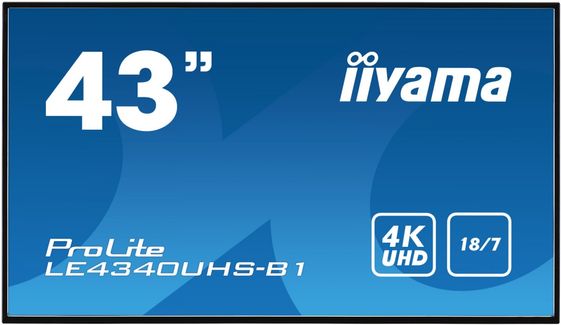 IIYAMA Monitor 43 LE4340UHS-B1 4K,18/7,LAN,AMVA3,USB,HD  - LE4340UHS-B1