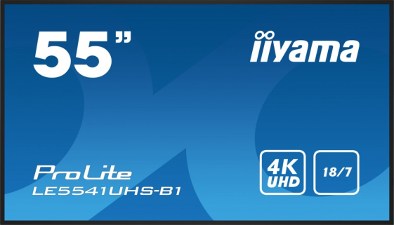 IIYAMA Monitor 55 cali LE5541UHS-B1 IPS,4K,18/7,LAN,USB,HDMI  - LE5541UHS-B1