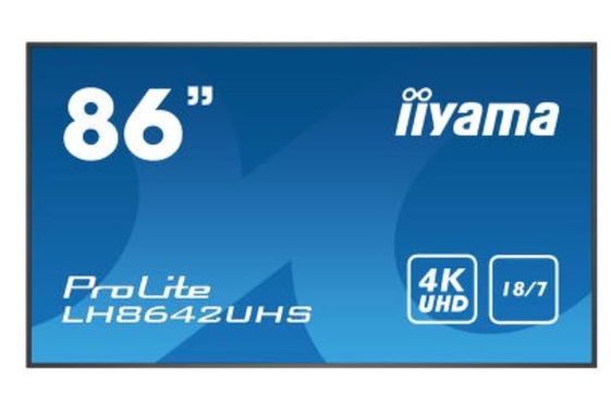IIYAMA Monitor wielkoformatowy 85.6 cali LH8642UHS-B3 4K,18/7,SDM,IPS,LAN,PION,500cd/m2,OS8.0  - LH8642UHS-B3