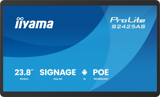 IIYAMA Monitor 23.8 cala ProLite S2425AS-B1 IPS,FHD,A14,24/7,RJ45, iiSignage, WI-FI  - S2425AS-B1P