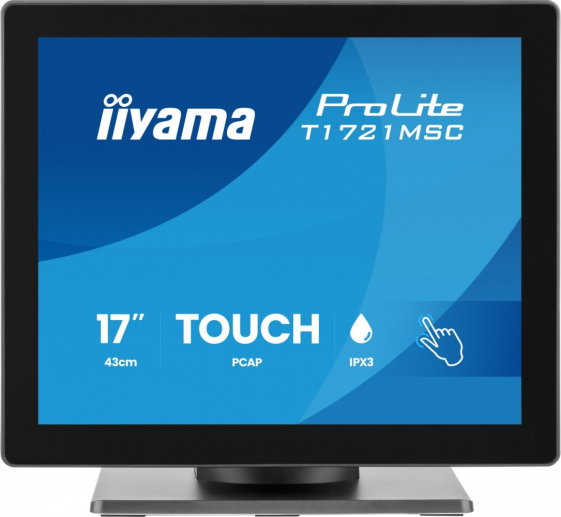 IIYAMA Monitor 17 cali T1721MSC-B3 pojemnościowy 10pt.,TN, IPX3, HDMI, VGA, 5ms, 5:4, 2x2W, 7h - T1721MSC-B3