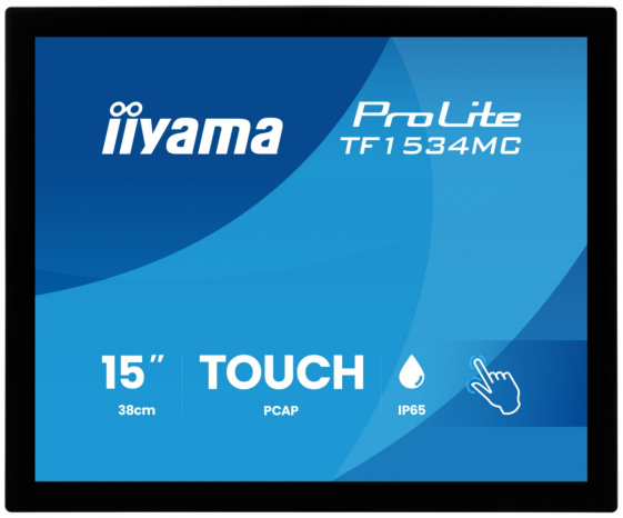IIYAMA Monitor 15 cali TF1534MC-B8X TN,POJ.10pkt.HDMI,DP,VGA,4:3,IP65,7H,USB - TF1534MC-B8X